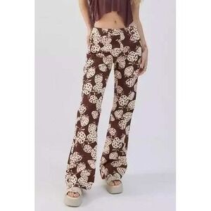 BDG Jeans '90s Mid-Rise Strawberry Print Bootcut Women's Size 24 Brown SUMMER
